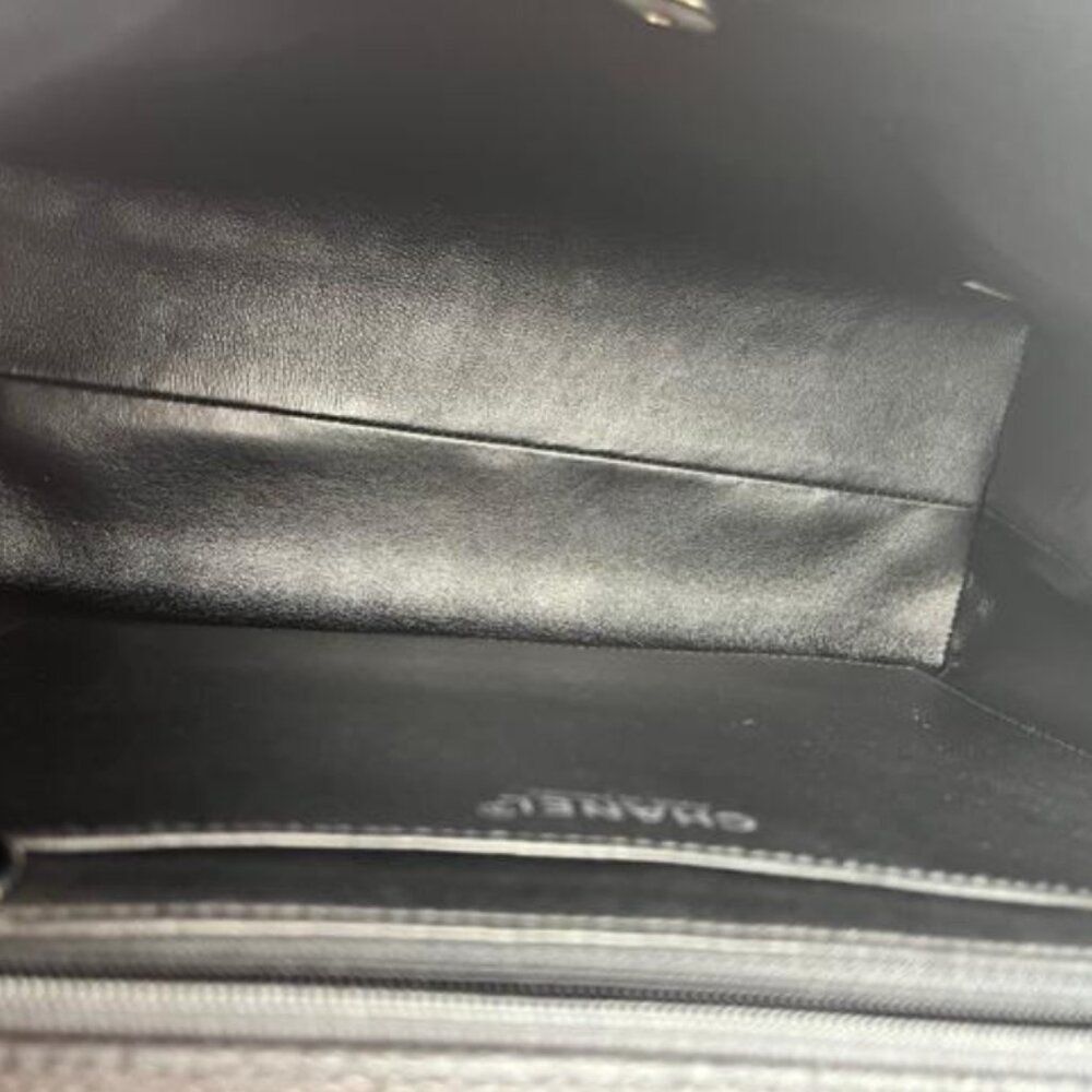 Chanel Caviar Leather Top Handle Flap Bag with SHW in Black - Picture 9 of 13